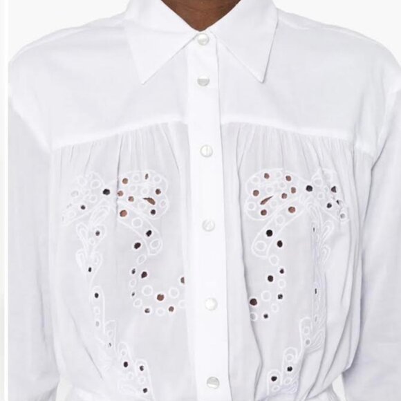 NWT Pinko Dolce Vita Maxi Shirt Dress in white - Picture 10 of 16